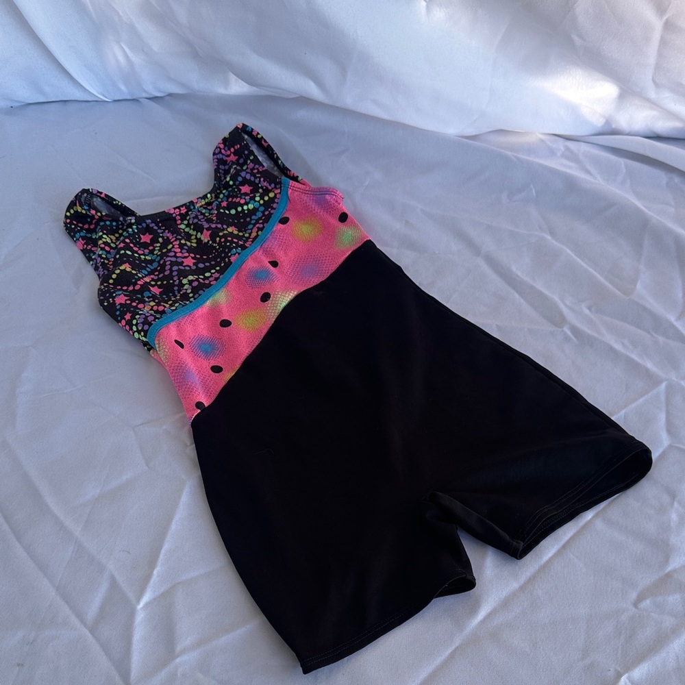 Colorful Patterned gymnastics Romper body suit